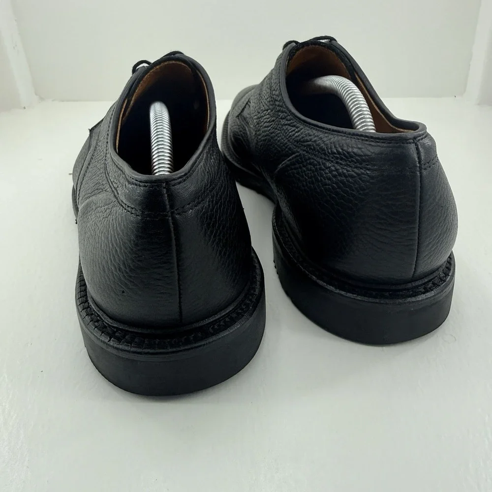 Allen Edmonds Becker Mens 10D Black Pebble Grain Leather Cap Toe Oxford Shoes